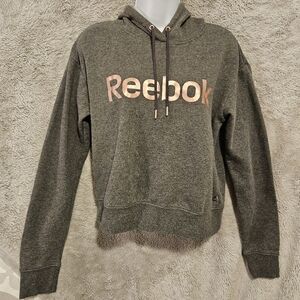 Reebok Hoodie, Womens Small, Gray, Pink Letters